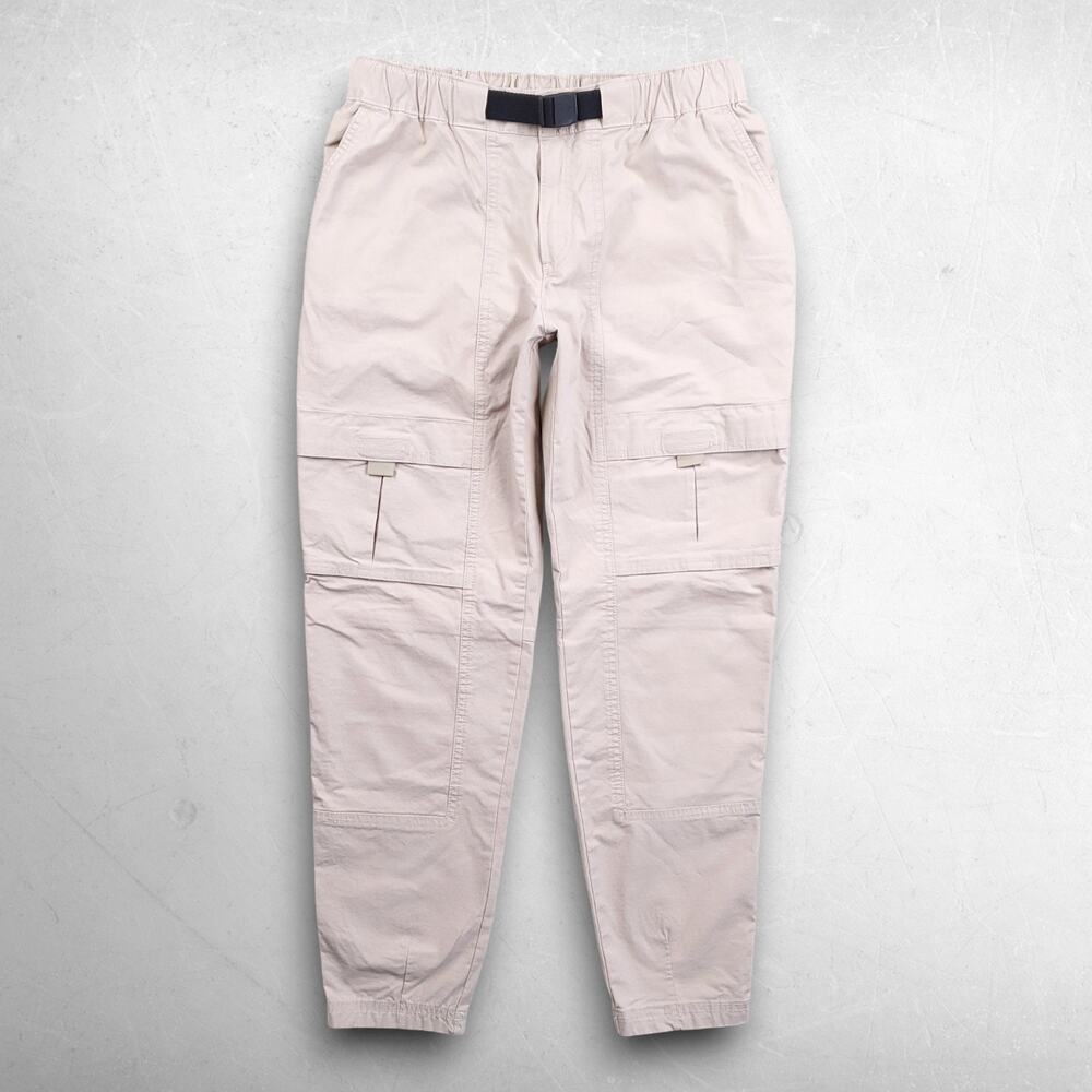 Columbia Wallowa Cargo Pants‎ Women 6 Beige Ripstop Belted Elastic Waist Cropped